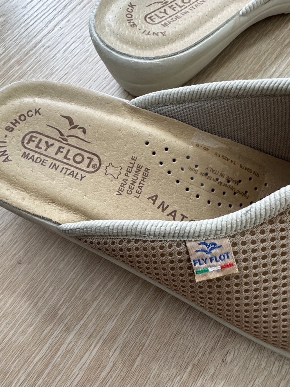 Women's Beige Mesh Open-Toe Comfort Slides - Picture 4 of 6